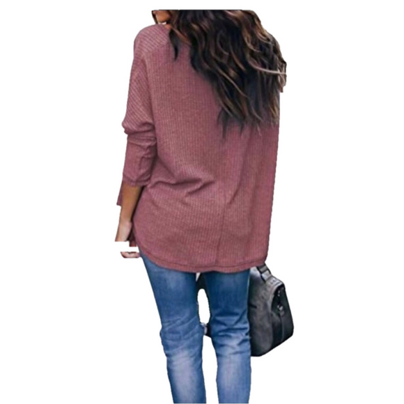 Mauve Waffle Material Slouchy Shrug Top, Size Medium, NWT - Picture 3 of 9